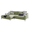 ECKSOFA CARA Grün Cord - Schwarz/Grün, Textil/Metall (272/190cm) - KAWOLA