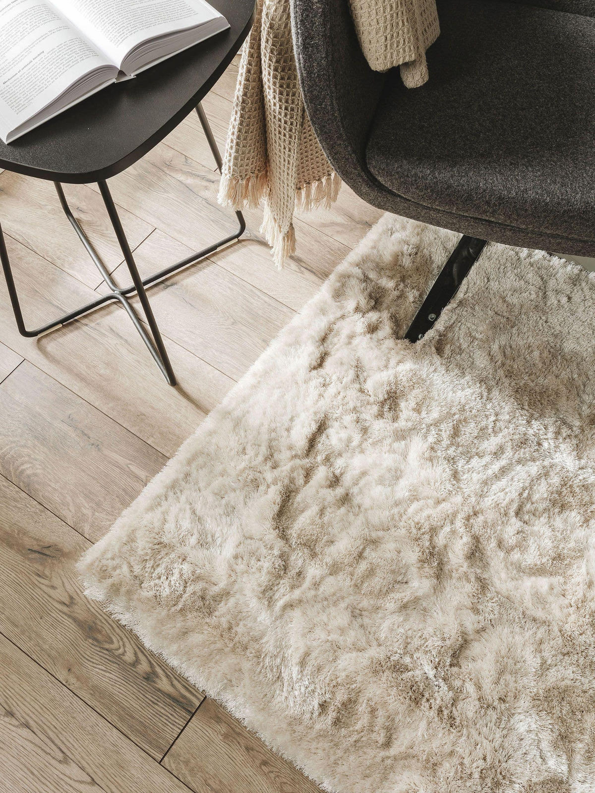 HOCHFLORTEPPICH Whisper Beige 150x150 cm - Beige, Textil (150/150cm) - benuta Nest