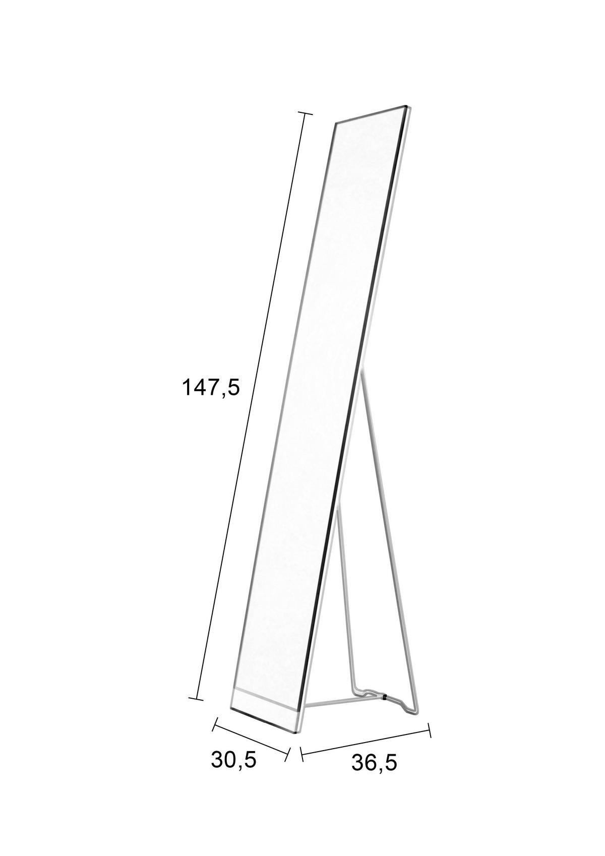 SPIEGEL Stand - Weiß - 147.5/30.5/36.5 cm - Weiß, Metall (30.5/36.5/147.5cm)