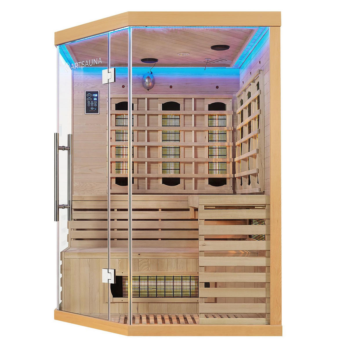 INFRAROTKABINE Kiruna150 mit Dual Technologie & Hemlockholz - Naturfarben, Holz (150/200/150cm) - Artsauna