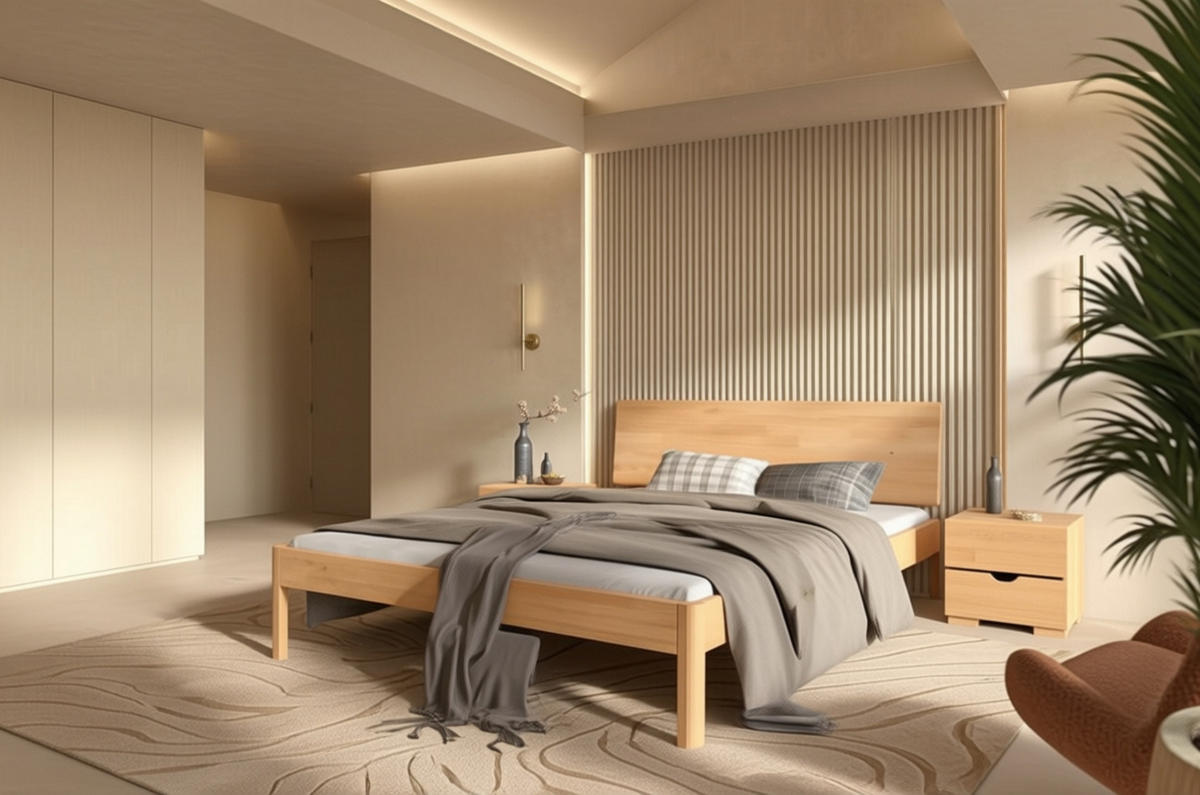 MASSIVHOLZBETT Ammer, in Naturfarben, 140x200 - Buchefarben, Holz/Buchenholz (140/200cm) - Visby