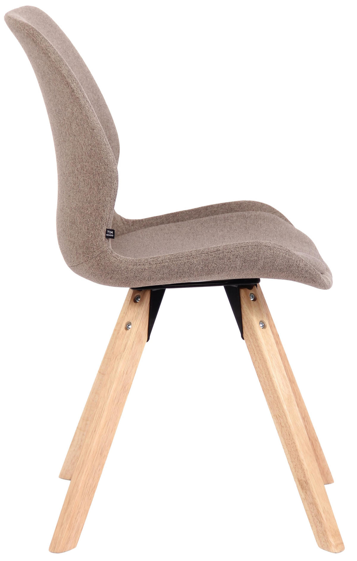 STUHL Stoff taupe - Taupe/Eukalyptusholzfarben, Holz/Textil (49/87.5/58cm) - CLP