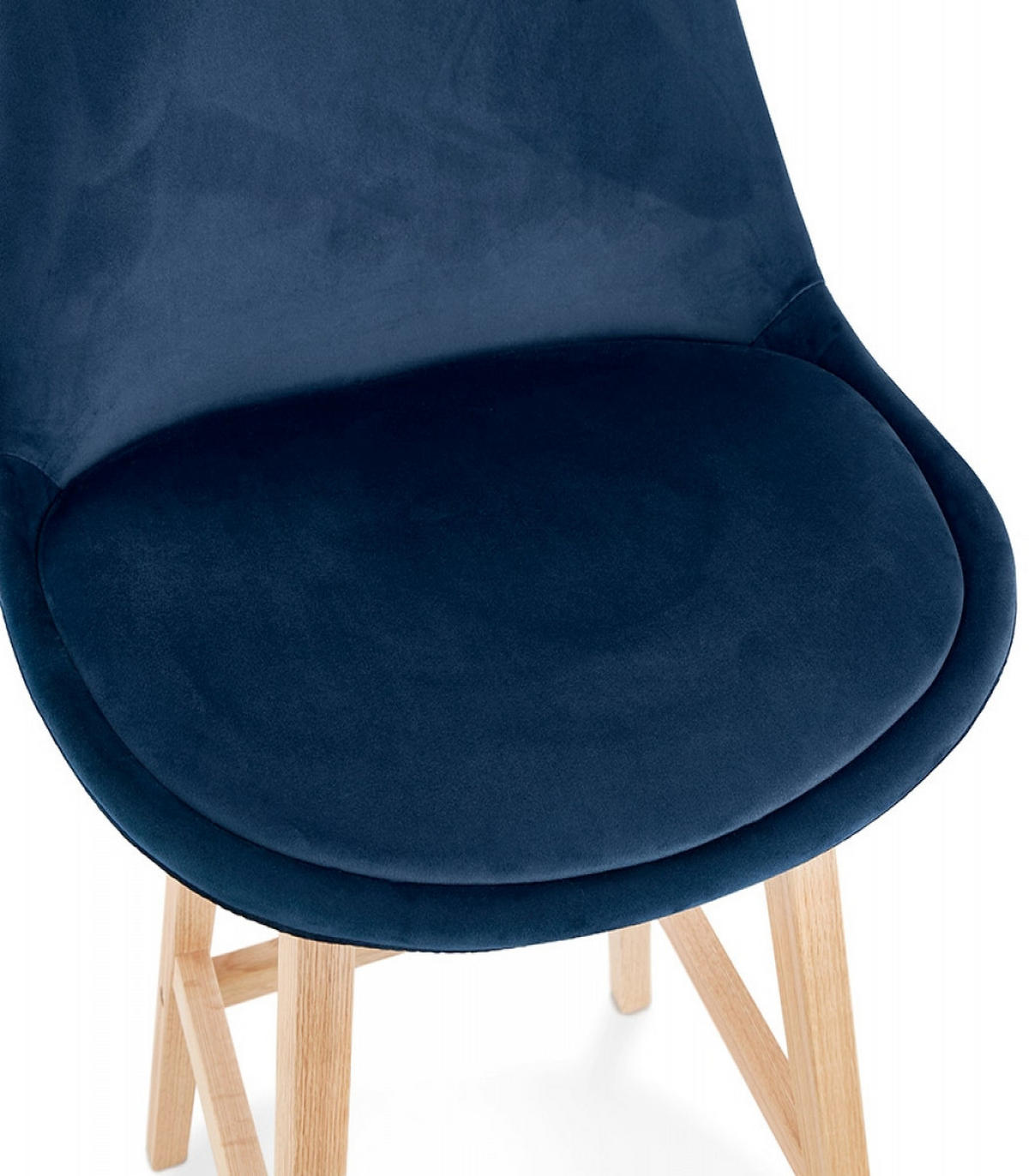 BARHOCKER mittelhoch mit Samt Sitz MORISS, Blau-Beige 48x56x103 cm - Blau/Eichefarben, Eichenholz/Holz (48/103/56cm) - KADIMA DESIGN