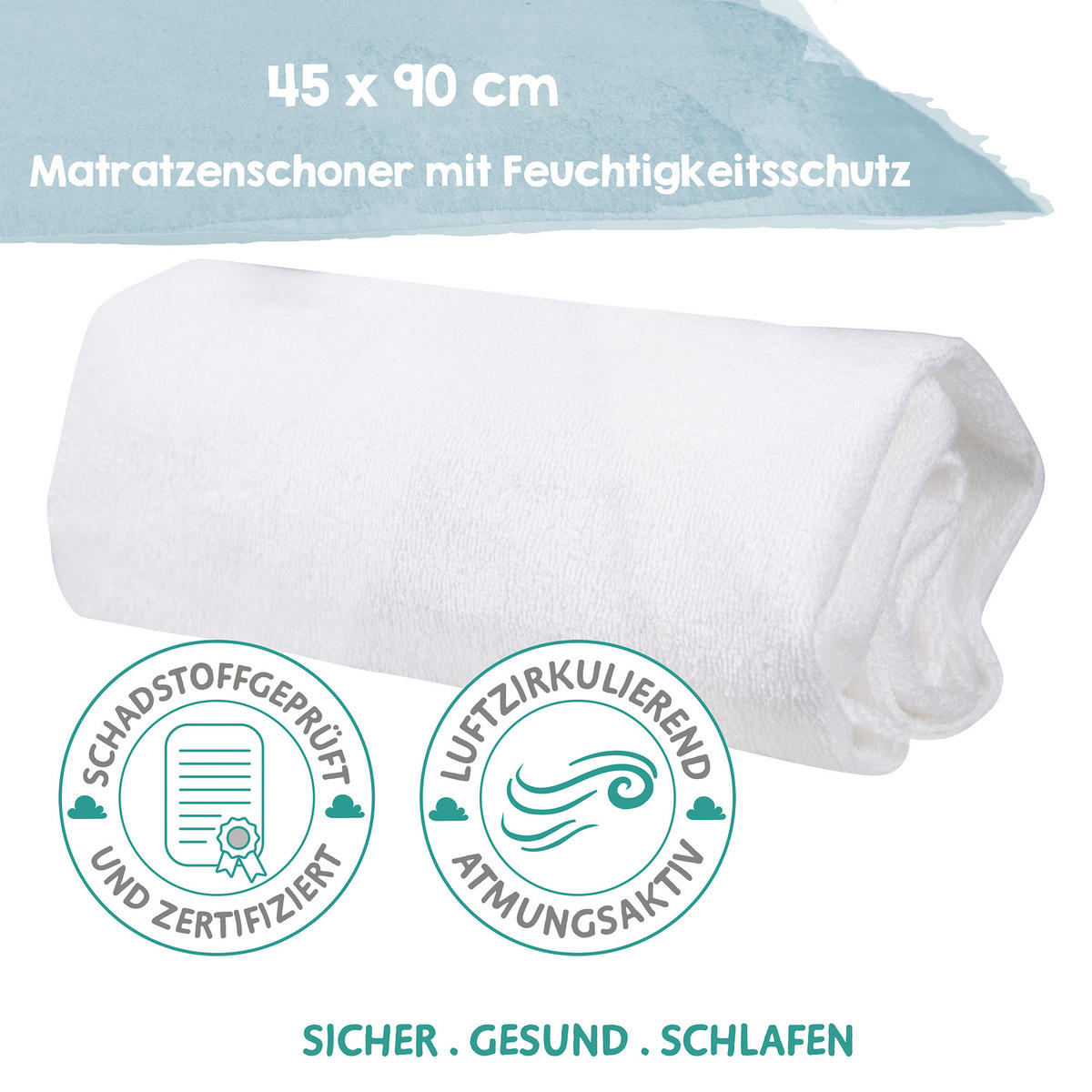 SPANNBETTLAKEN mit Feuchtigkeitsschutz 45 x 90 cm - Weiß, Textil (45/90cm) - Roba