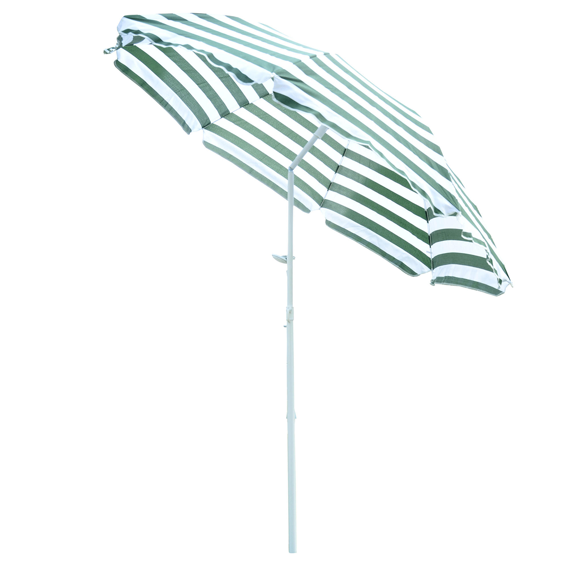 STRANDSCHIRM DE-11410 neigbar, octogonal, 180 cm Grün-Weiß gestreift - Grün, Textil (180/180cm) - ComfortXL