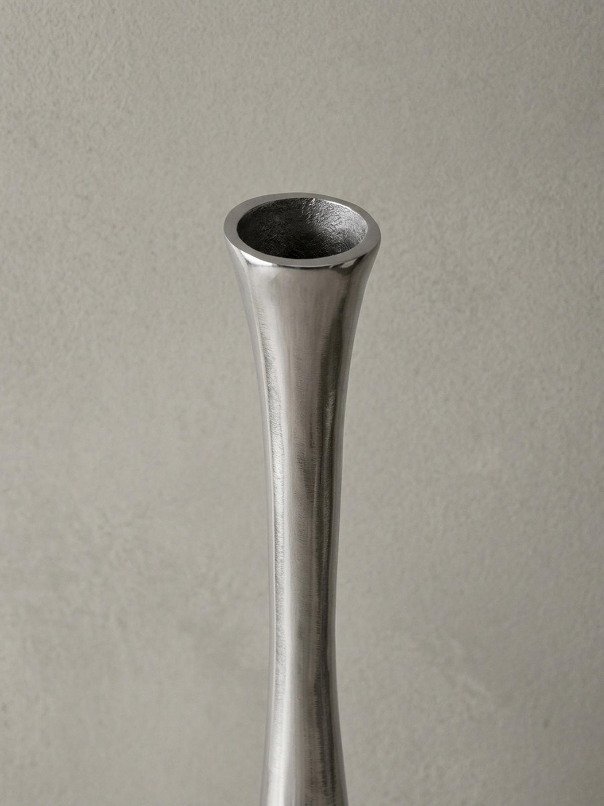 VASE Aluminium Modern Stil 100 cm hoch Silber handgefertigt - Silberfarben, Metall (75cm) - KADIMA DESIGN