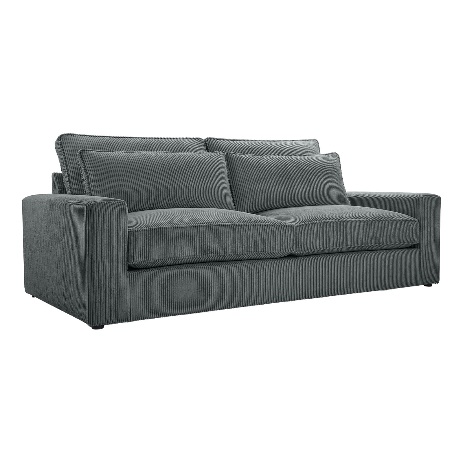 SOFA MIRELLA Ohne Schlaffunktion, Dunkelgrau - Dunkelgrau, Textil (221/89/104cm) - Fedve
