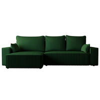 ECKSOFA Tobi mit Bettkasten und Schlaffunktion, L-Form/XL-Form, Cordstoff, Universal - Waldgrün, Holzwerkstoff (276/145cm) - 4ALL HOME