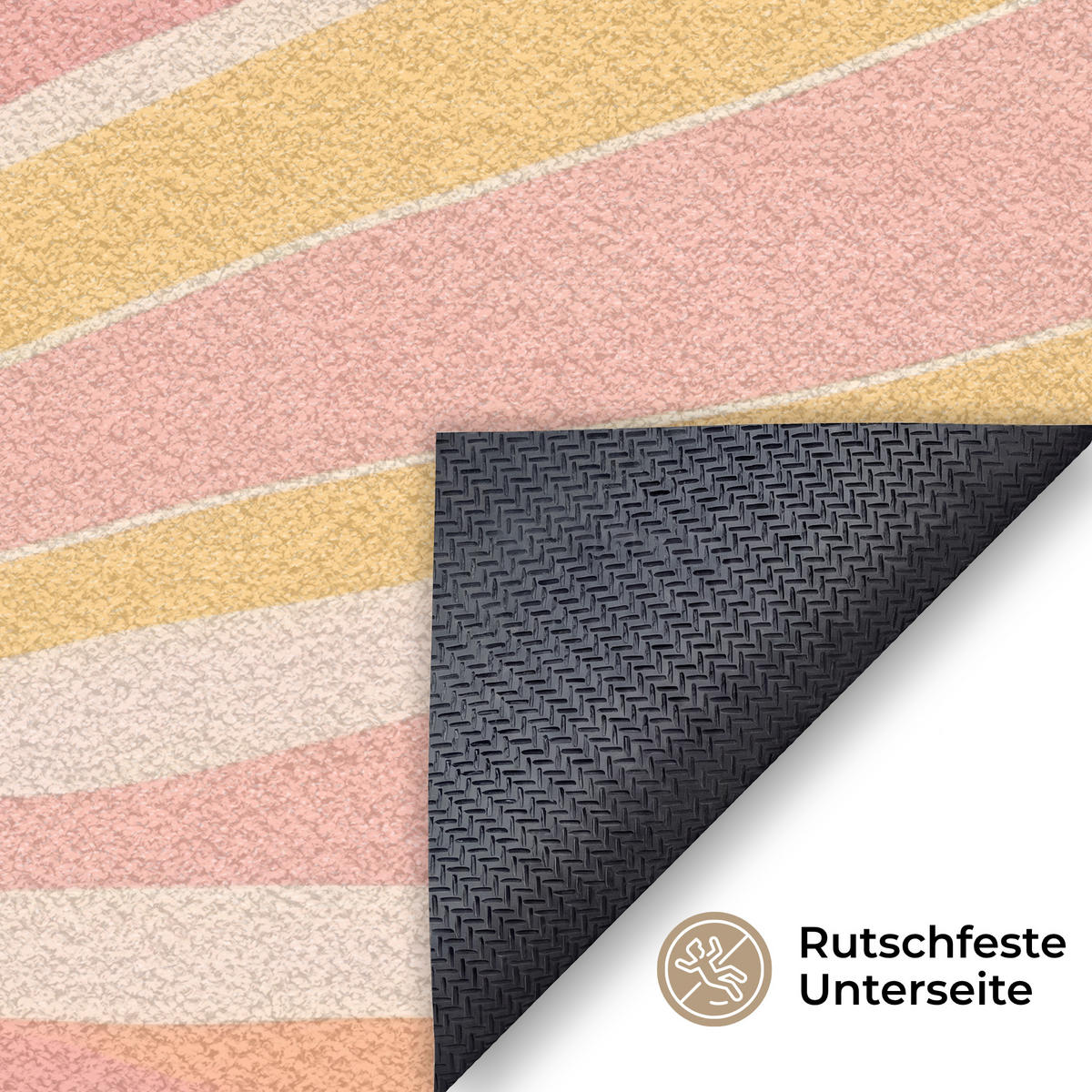 ROHOŽKA Ilustrace - Slunce - Pastelové barvy 120x80 cm - světle růžová, textil/umělá hmota (120/0.4cm) - MuchoWow