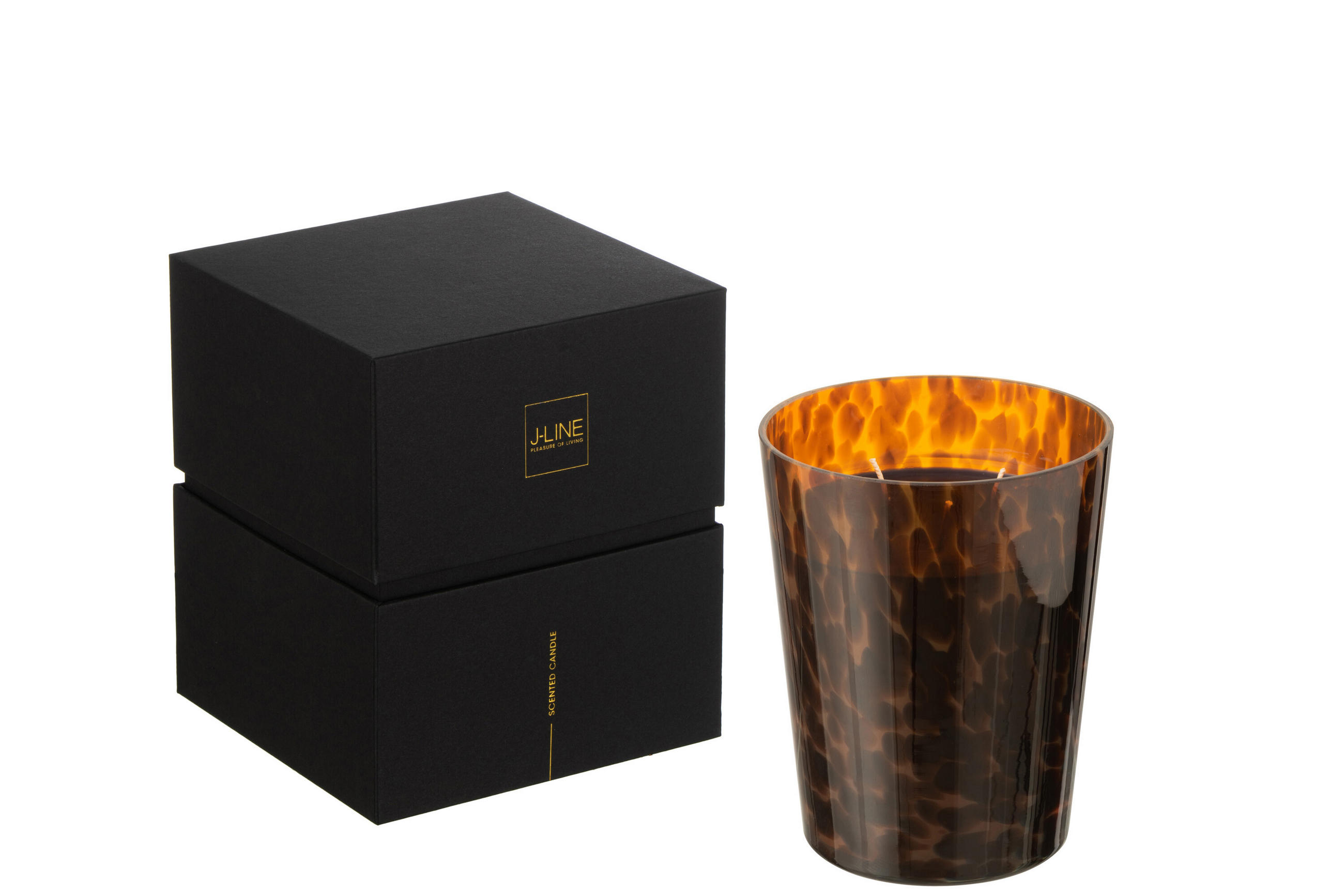 DUFTKERZE NOA - Braun - M - 68 Std. - Cognac, Paraffin (12.5/15cm) - J-Line