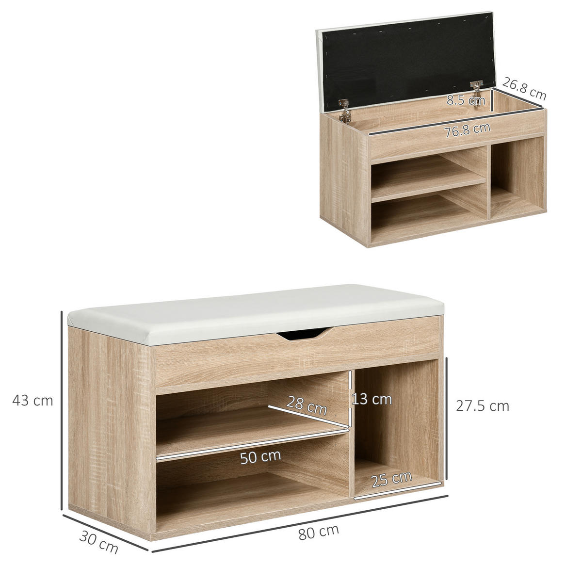SCHUHBANK Eukalyptusholzfarben 1 Stück - Eukalyptusholzfarben, Kunststoff (30/43/80cm) - GiPP