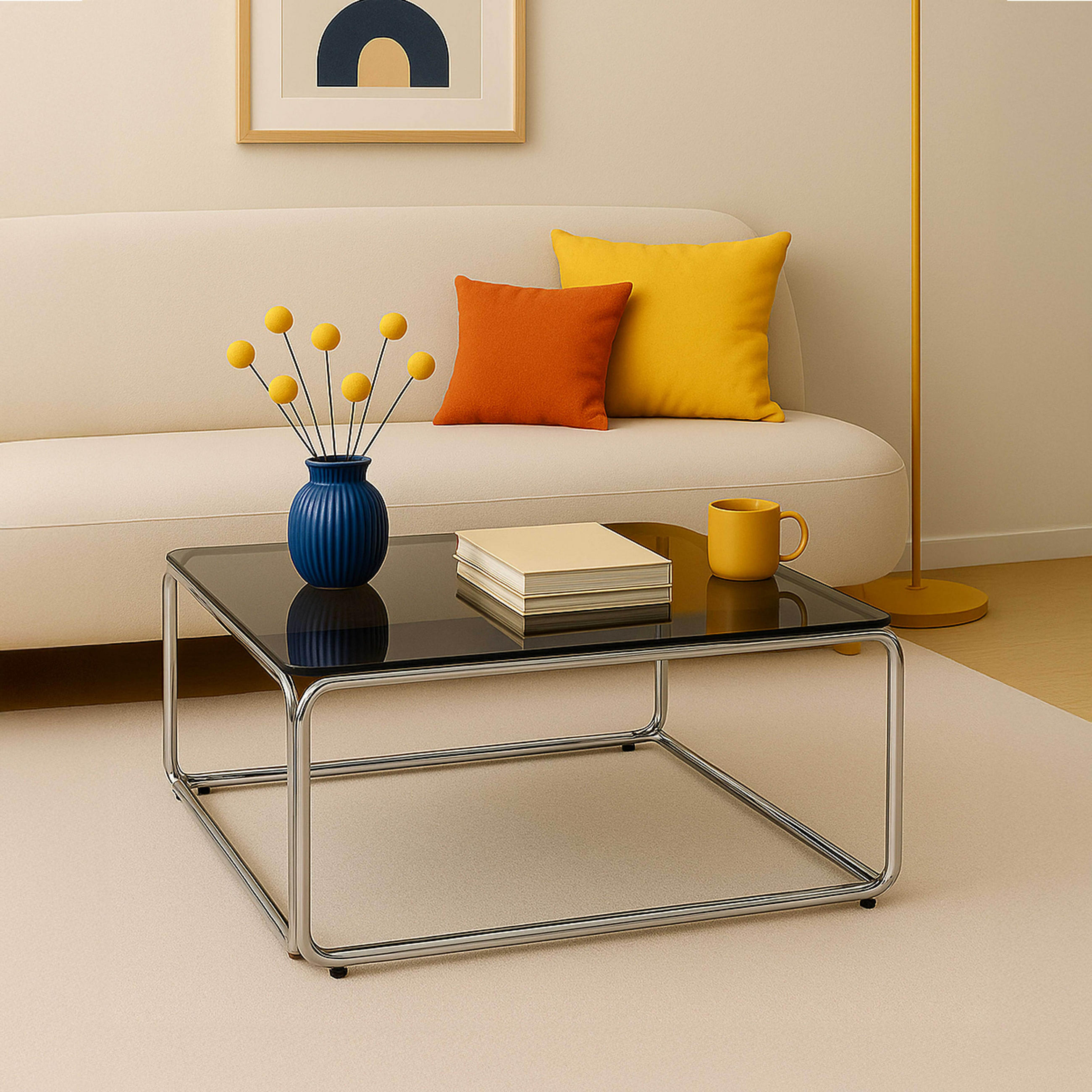 COUCHTISCH, Schwarz - Schwarz, Glas (90/90/40cm) - Oviala