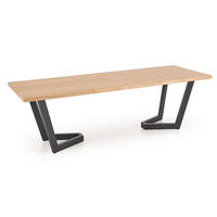 ESSTISCH Massive Eiche Natur / schwarz 250 / 90 / 77cm - Eichefarben/Schwarz, Holz/Holzwerkstoff (90/250/77cm) - Feldmann-Wohnen