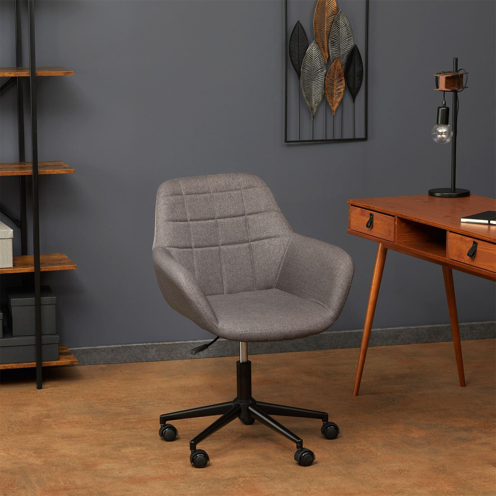 DREHSTUHL YANKEE - Dunkelgrau, Textil (65/92/60cm) - IDIMEX