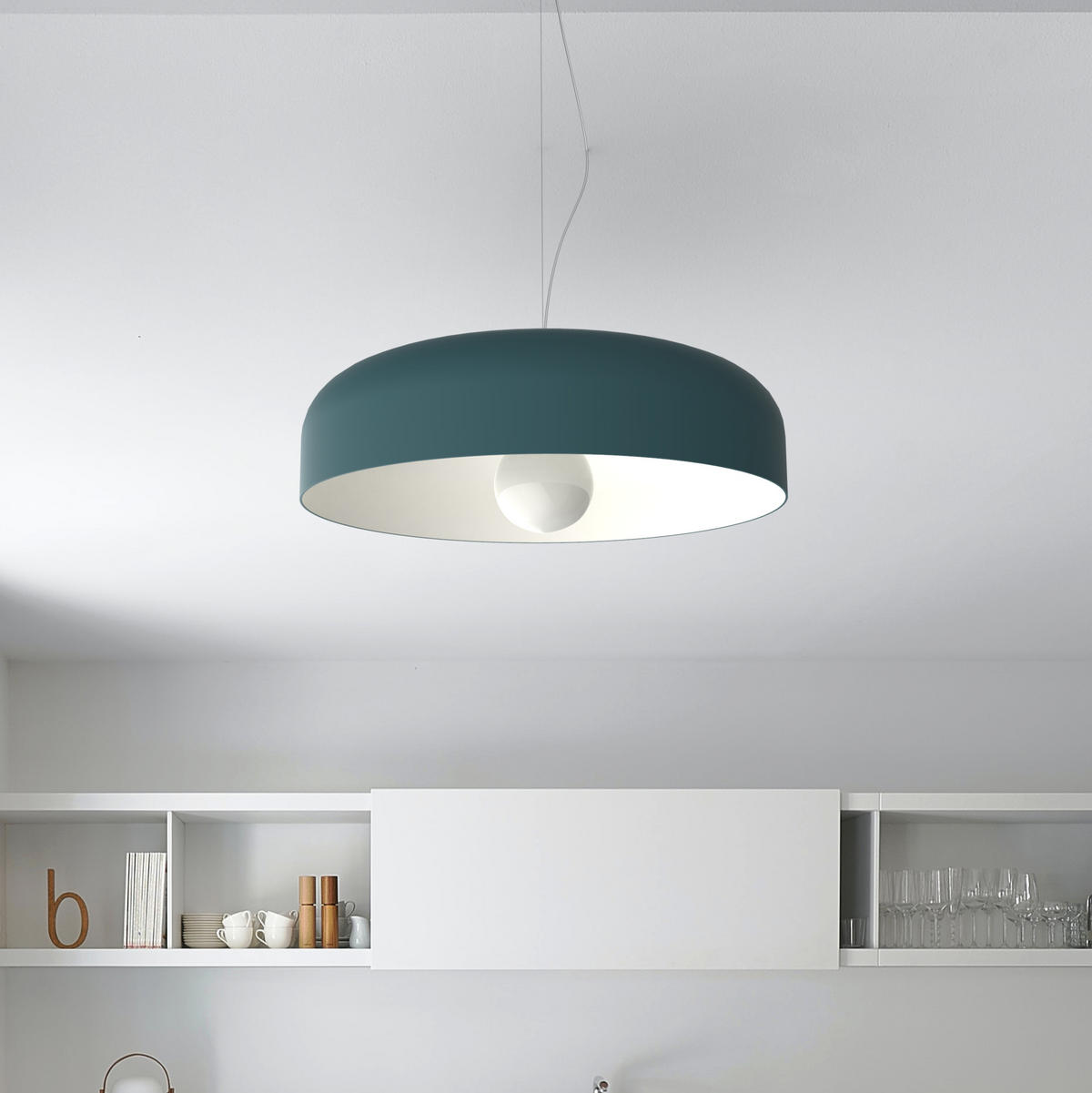 HÄNGELEUCHTE - Blau, Metall (50/50/12cm) - Lumicom