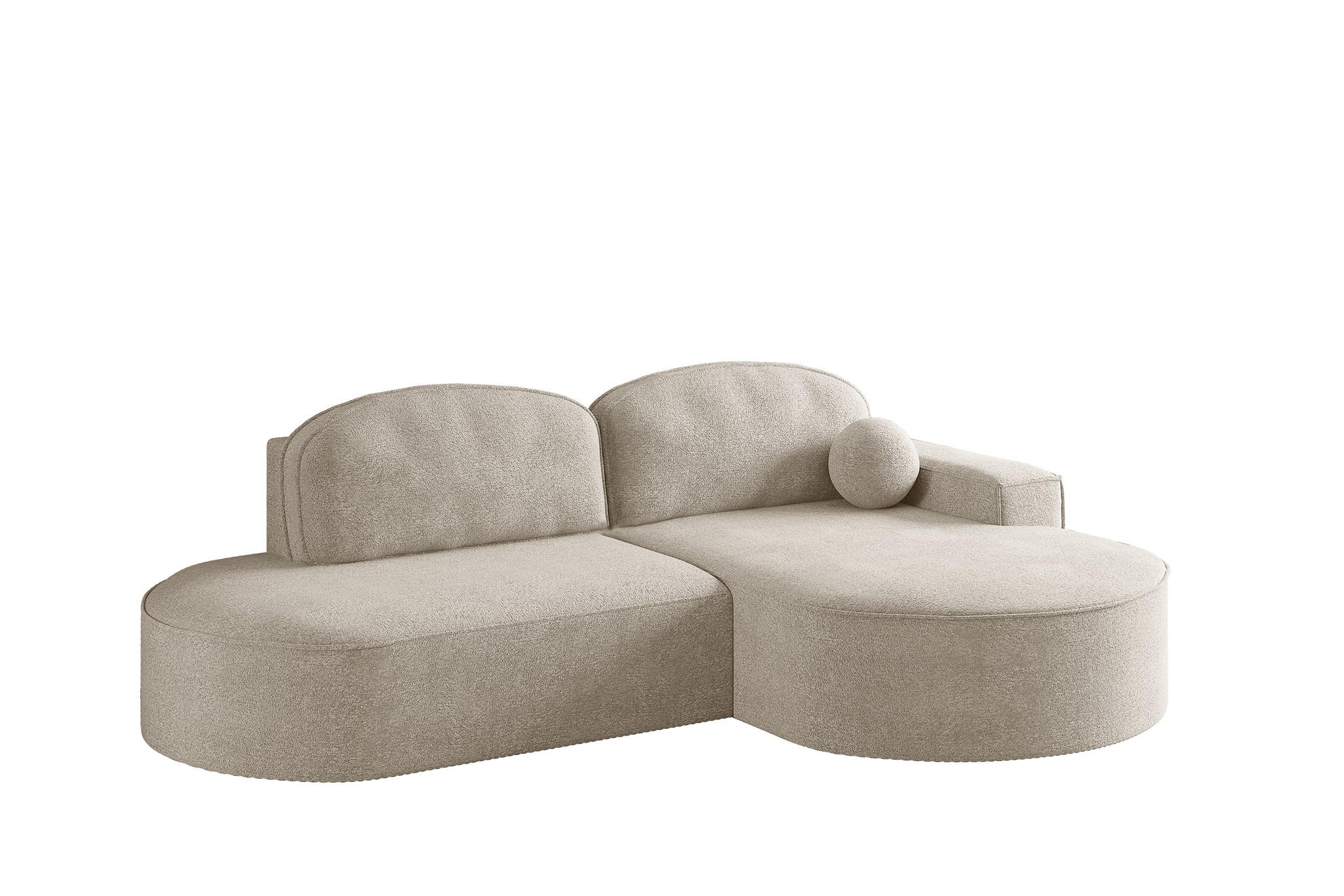ECKSOFA Girona Mit Schlaffunktion - Creme, Holzwerkstoff/Textil (278/179cm) - Fun Möbel