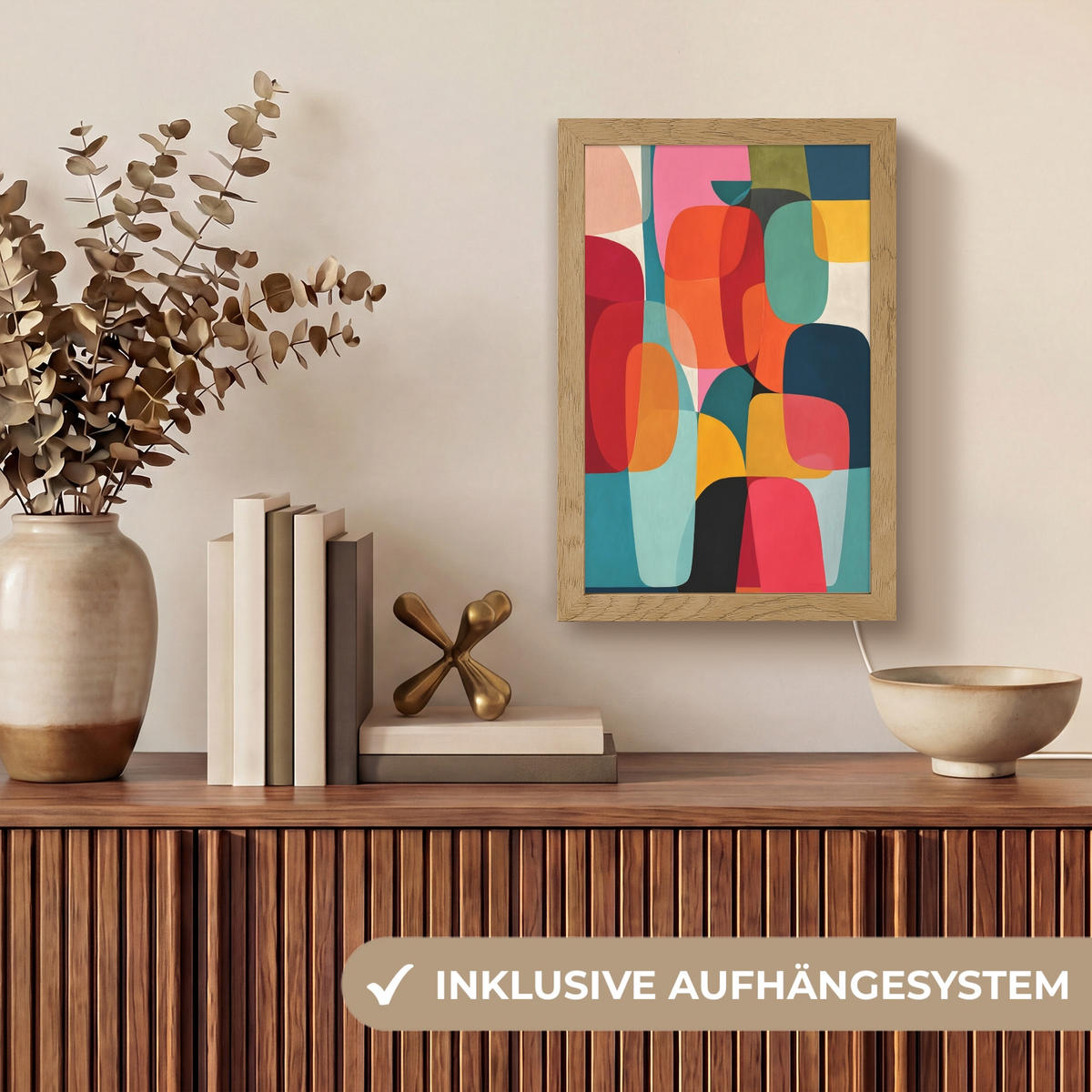 NÁSTĚNNÁ LAMPA Tvary - barevné - abstraktní - letadla 20x30 cm - různobarevná, kompozitní dřevo (20/30/8cm) - OnlyWow