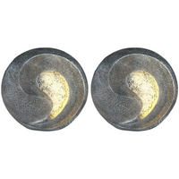 LED AUSSENLEUCHTE Skulptur Grau 2er Set - Grau, Kunststoff (29.5/11/29cm) - Globo Lighting