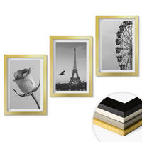 WANDBILDER 3er Set - 20x30 cm Goldrahmen - Rose Eiffelturm Riesenrad - Goldfarben, Kunststoff (20/30cm) - ArtPrintCave