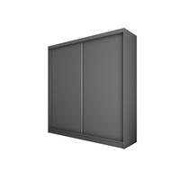 ŠATNÍ SKŘÍŇ S POSUVNÝMI DVEŘMI SOFIA, 200/216/61 cm 2dveřová, šedá - šedá, kompozitní dřevo (200/216/61cm) - MASSENO