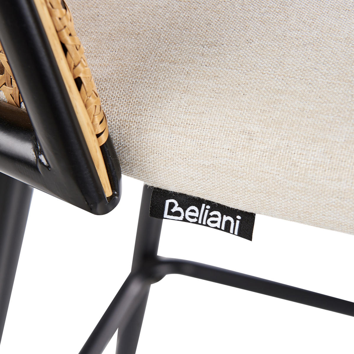 BARSTUHL 2er-Set Metall Schwarz Cornell - Beige, Metall (46/104/51cm) - Beliani