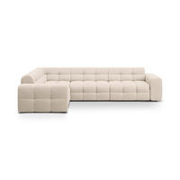 ECKSOFA links Kendal aus strukturiertem Stoff beige 6 Sitzplätze - Beige, Textil (231/332cm) - Micadoni
