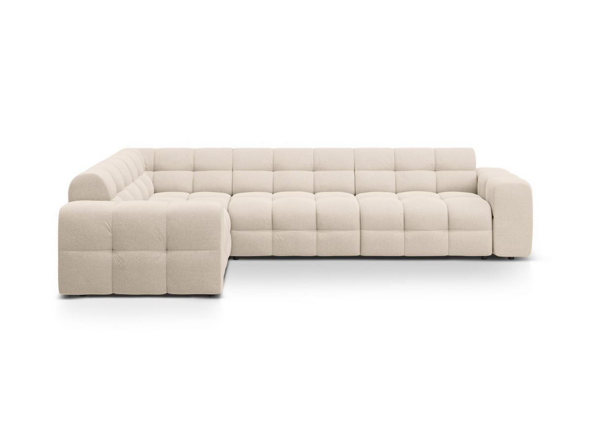 ECKSOFA links Kendal aus strukturiertem Stoff beige 6 Sitzplätze - Beige, Textil (231/332cm) - Micadoni