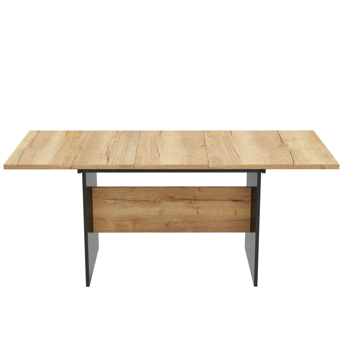 JÍDELNÍ stůl 140/180/80 cm černá a tmavý ořech z MDF rozkládací pro 4–6 osob - černá, kompozitní dřevo (180/75/80cm) - OKWISH