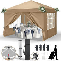 FALTPAVILLON 3 x 3 m Khaki Wasserdicht UV-Schutz 50+ mit 4 Seitenteilen - Olivgrün, Textil (300/255/300cm)