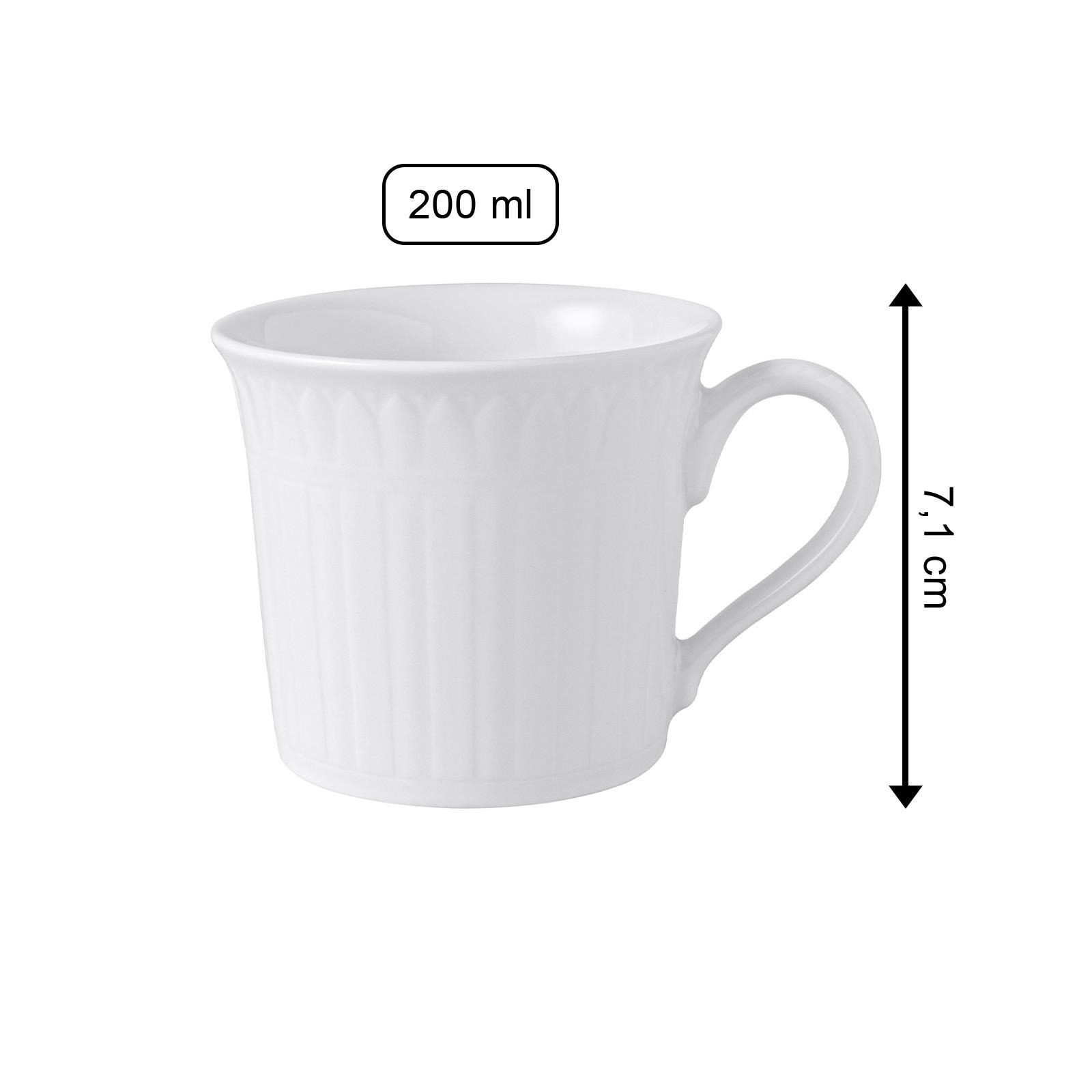 KAFFEE- / TEETASSE Cellini weiß 200 ml 6er Set - Weiß, Keramik (0.2L) - Villeroy & Boch