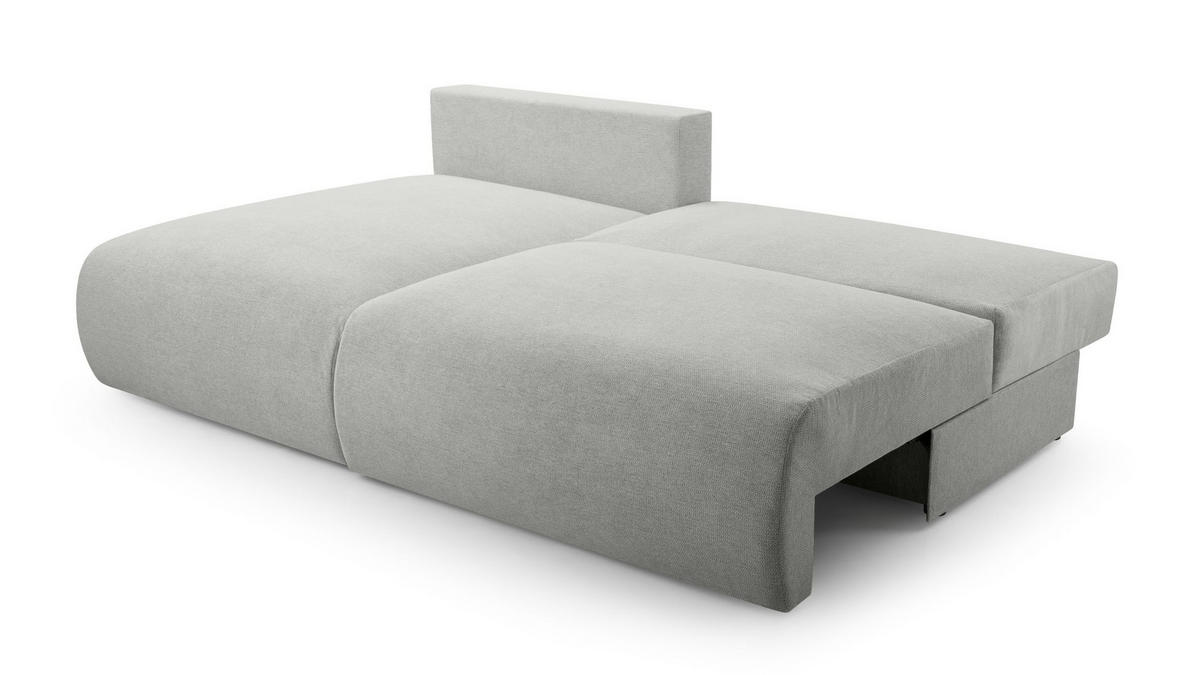 ECKSOFA mit Schlaffunktion Greste, Hellgrau - Hellgrau, Textil (150/223cm) - Meblito
