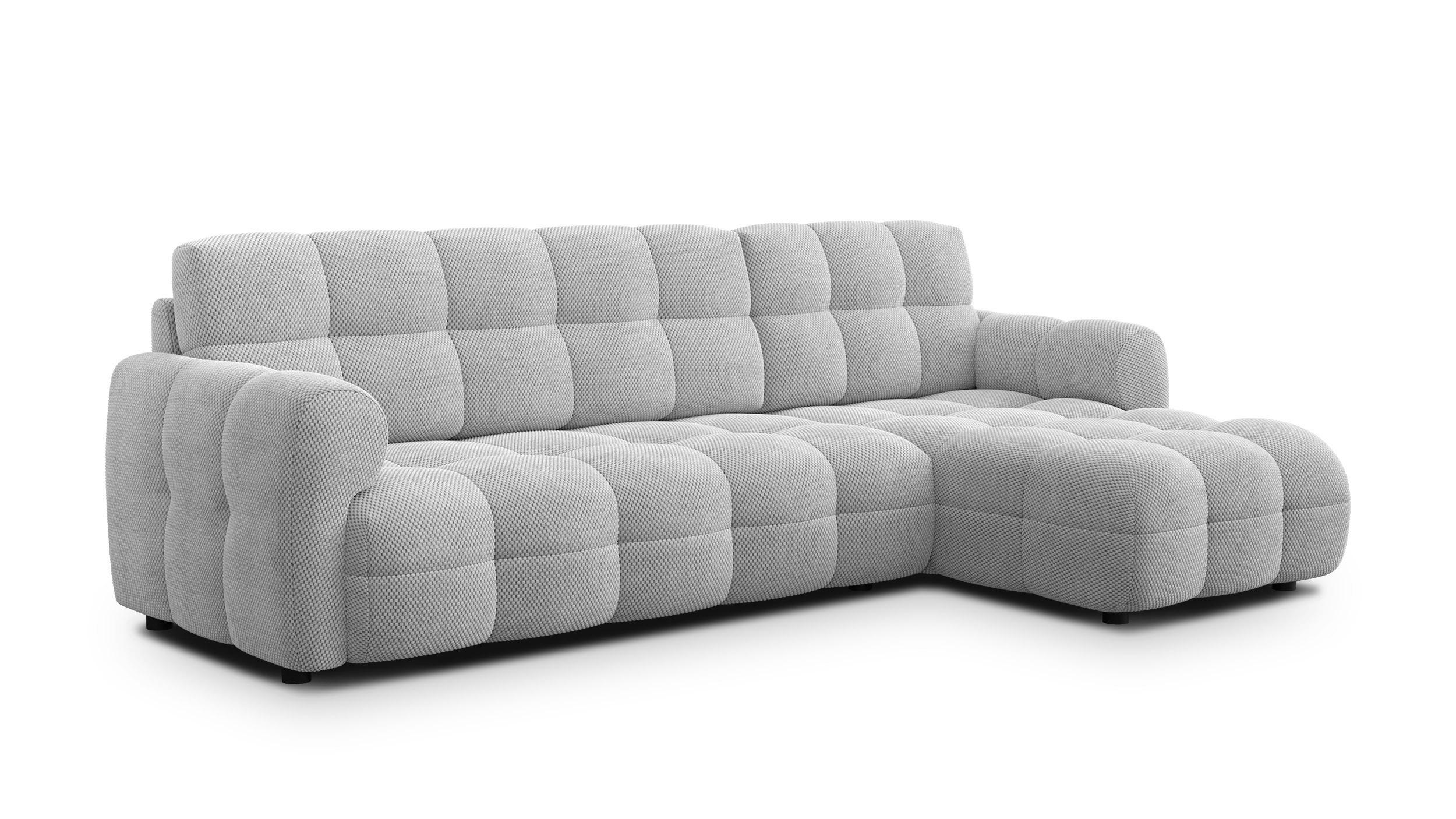 ECKSOFA MELLOW 4-Sitzer, hellgrau - Hellgrau/Schwarz, Holz/Textil (262/156cm) - Courtois Laville