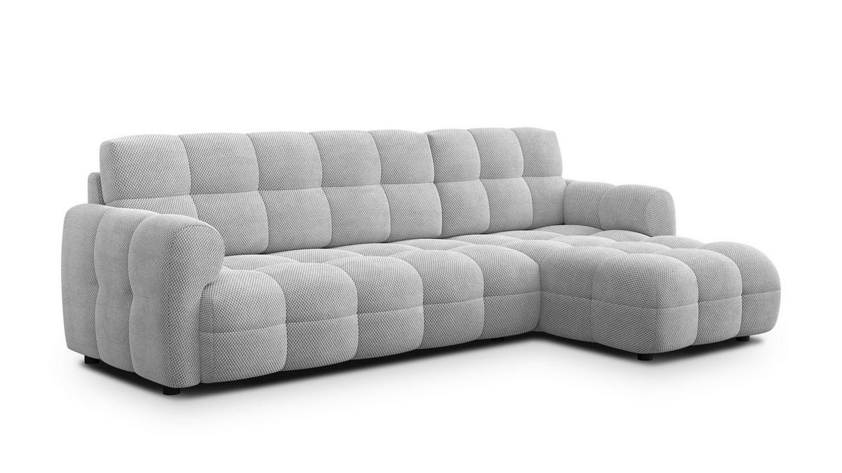 ECKSOFA MELLOW 4-Sitzer, hellgrau - Hellgrau/Schwarz, Holz/Textil (262/156cm) - Courtois Laville