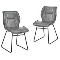 ESSZIMMERSTÜHLE 2er-Set Kunstleder mit Metallgestell Grau - Grau, Metall (47.5/81.5/60cm) - Meubliv