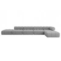 ECKSOFA modulares Sofa Kerru-L3 - 475x190x70 cm Hellgrau Velours - Hellgrau, Holzwerkstoff/Textil (475/190cm) - ALTDECOR