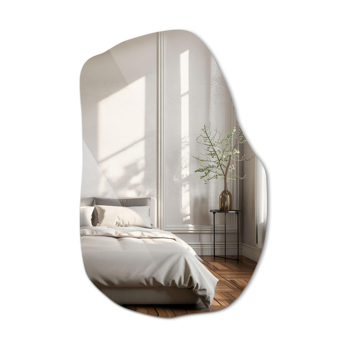 SPIEGEL 70 x 45,5 cm Asymmetrischer - Blaugrau, Glas (70/45.5/0.4cm) - TULUP