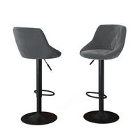 BARHOCKER 2ER SET Sena, Grau/Schwarz, 38.5 x 84 cm - Schwarz/Grau, Textil (47.5/84/49cm) - Vicco