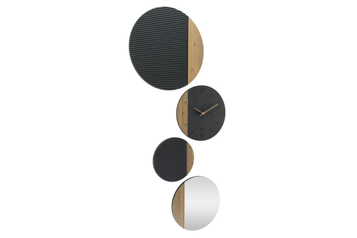 WANDUHR Design Schwarz 55/134 cm - Schwarz, Glas/Holzwerkstoff (4.15/133.9/1cm) - ONZENO