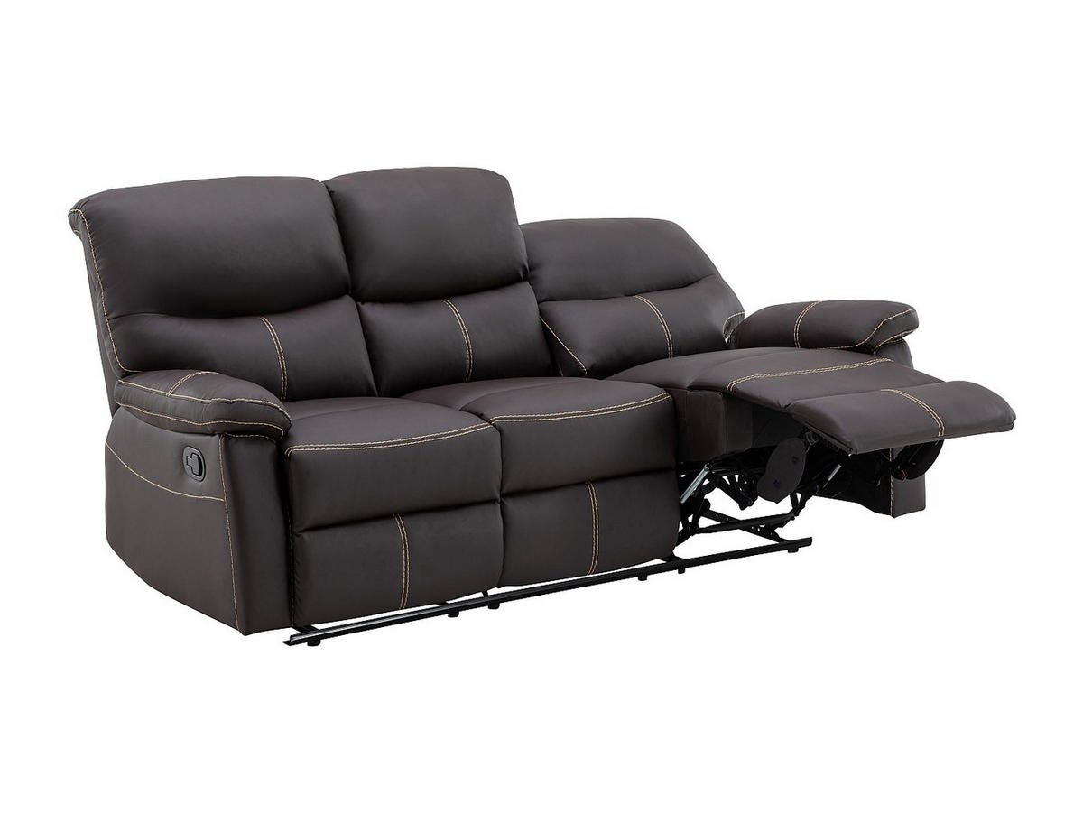 RELAXSOFA - 3 Personen - kunstleder - braun Canby - Braun, Leder (183/95/90cm) - Vente-Unique