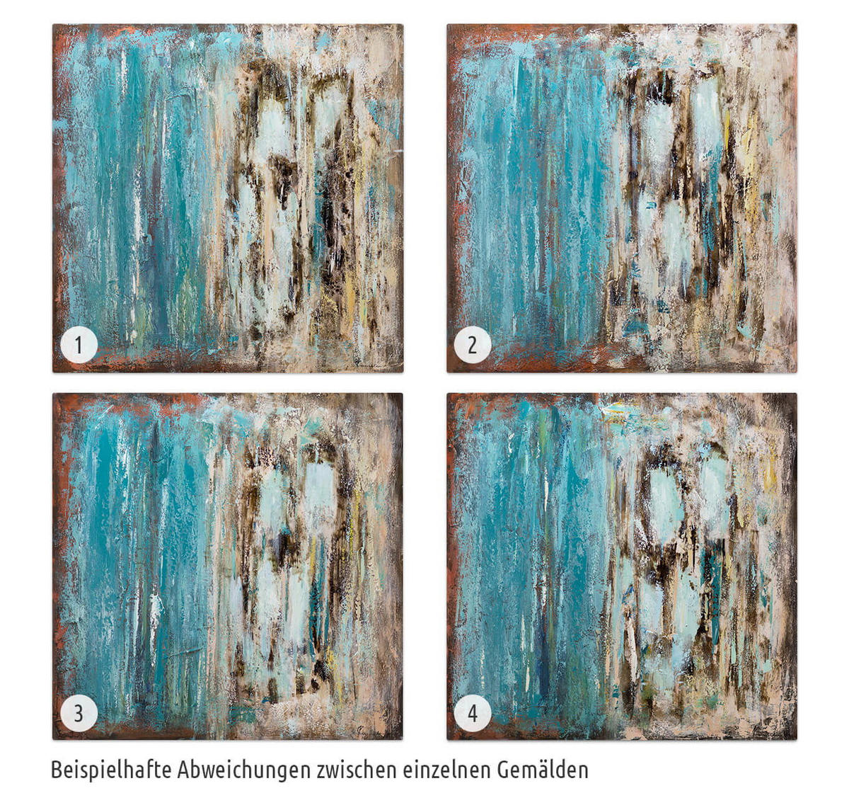 ÖLGEMÄLDE 80/80 cm - Blau/Braun, Holz/Textil (1.54/80cm) - KUNSTLOFT