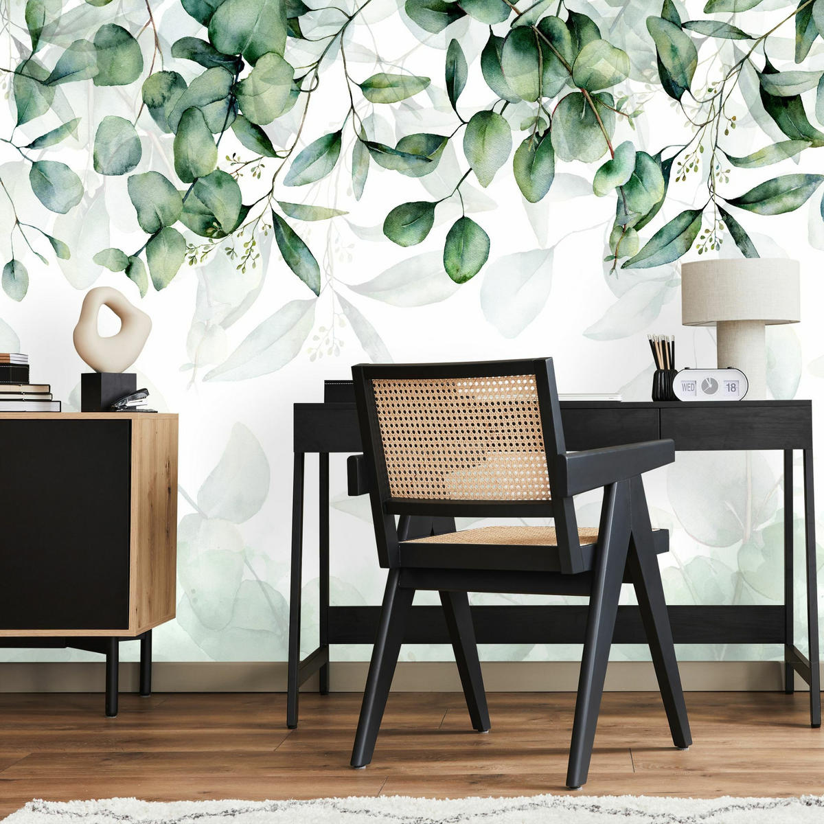 FOTOTAPETE Blätter Pflanzen Natur Für Wohnzimmer 520x318cm - Weiß/Grün, Papier (520/318cm) - Muralo