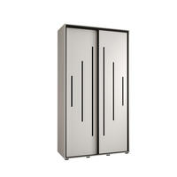 SCHWEBETÜRENSCHRANK 235,2/140/45 2-türig - Schwarz/Weiß, Holz/Metall (140/235/45cm) - Abiks Möbel