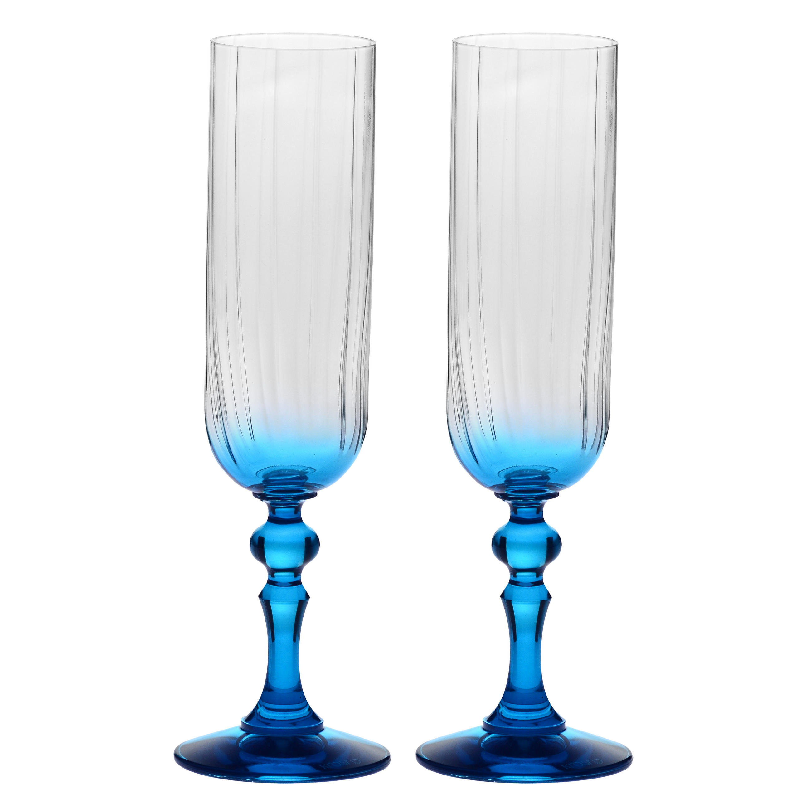 SEKTGLÄSER, 2er-Set, 200 ml - Türkis, Glas (0.2L) - Krosno Glass