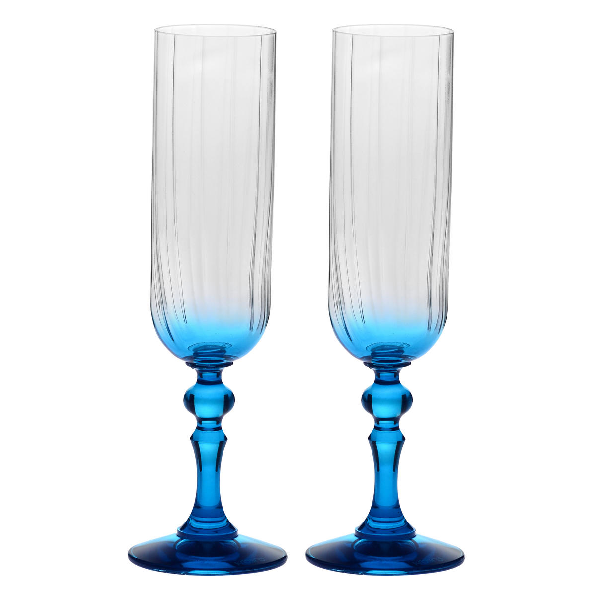 SEKTGLÄSER, 2er-Set, 200 ml - Türkis, Glas (0.2L) - Krosno Glass