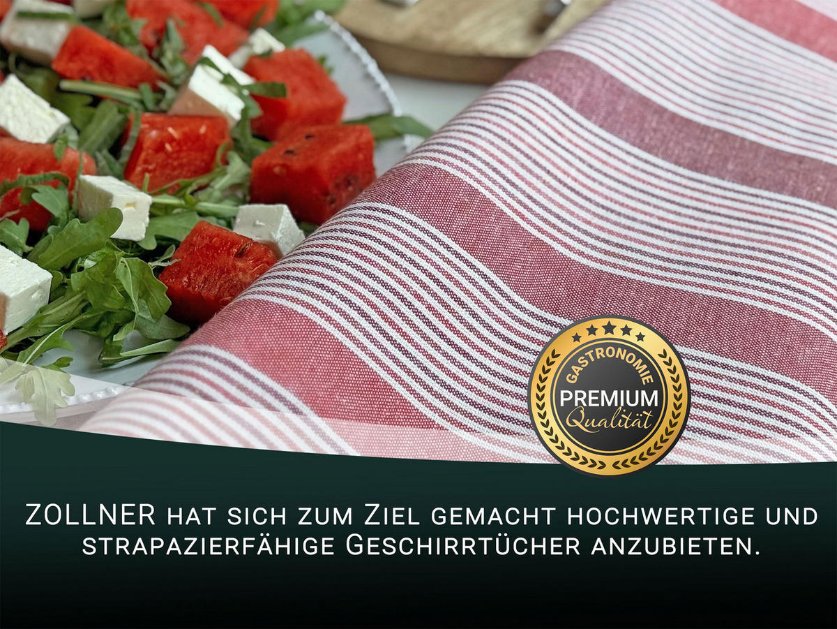 GESCHIRRTÜCHER, 5er-Set, 50x70 cm, 100% Baumwolle, Rot - Rot, Textil (50/70cm) - Zollner