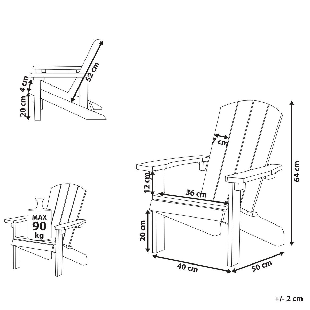 KINDERSESSEL Blau Adirondack - Blau, Kunststoff (40/64/50cm) - Beliani