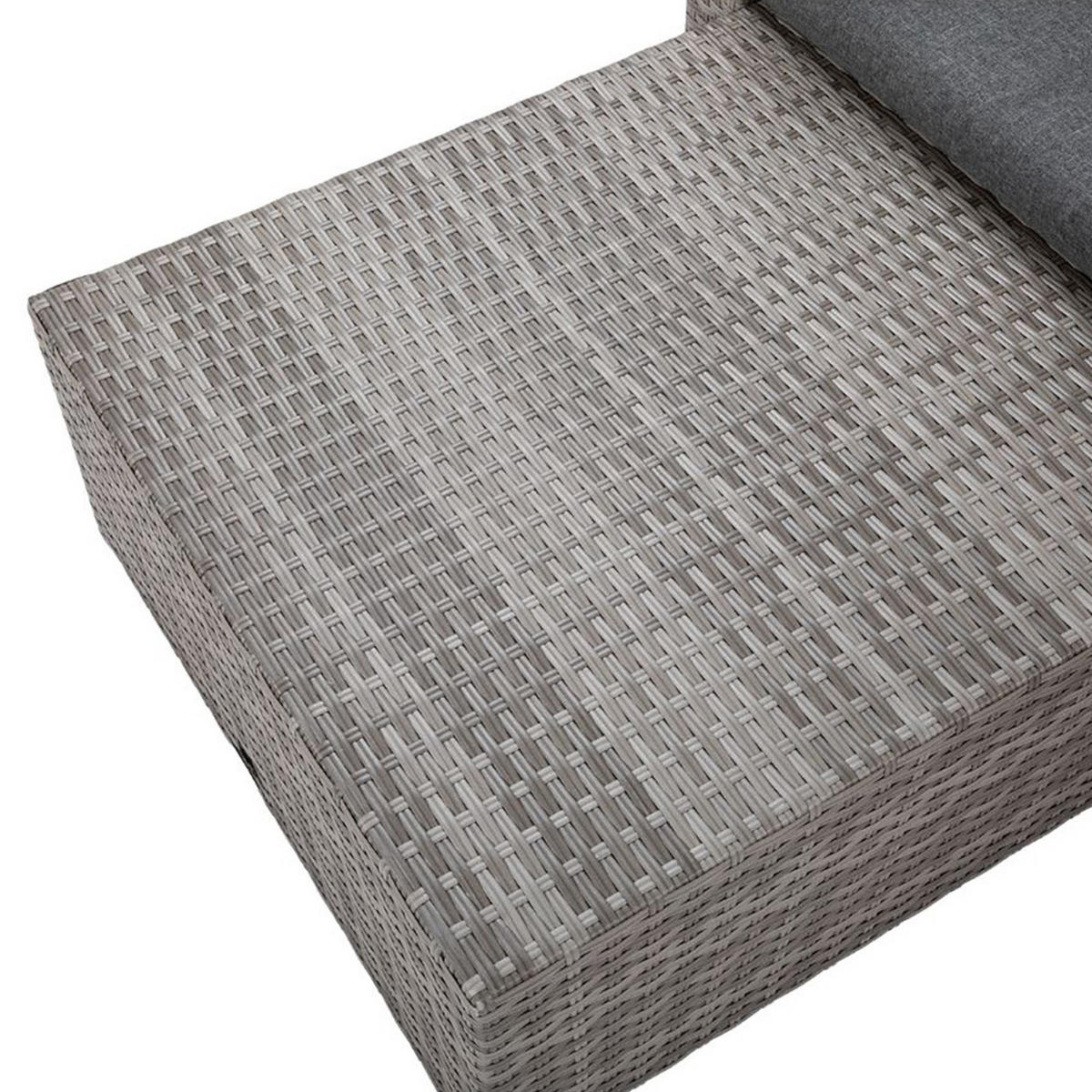 GARTENSET Sevilla, aus Technorattan, Ecksofa mit Couchtisch, Grau - Grau, Kunststoff - Beautysofa