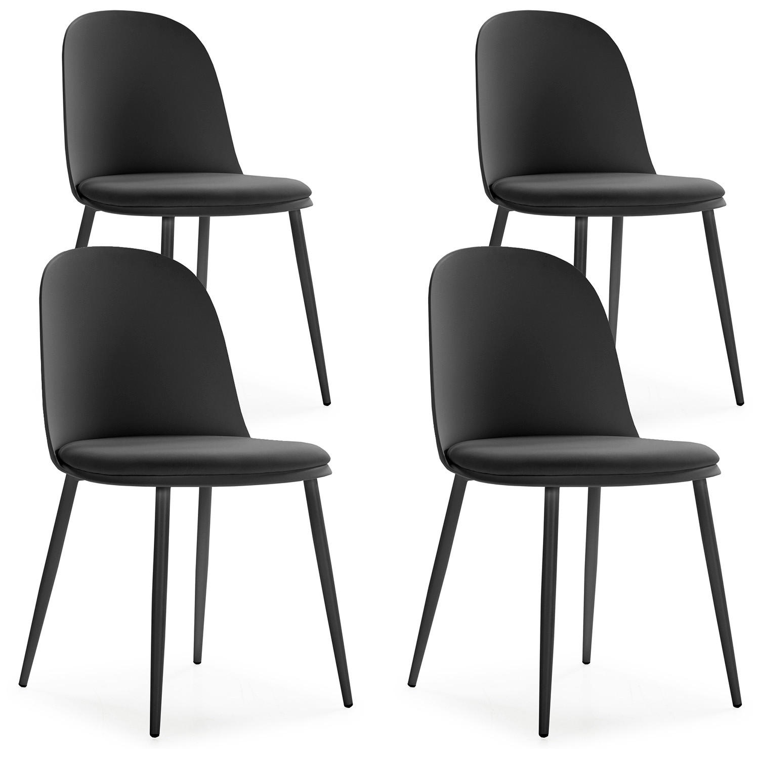 STUHL 4er-Set Kana schwarz - Schwarz, Kunststoff/Metall (45/83/51cm) - VS Venta-stock