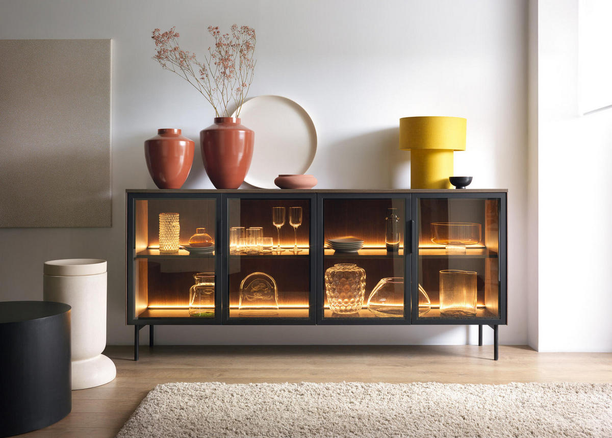 SIDEBOARD LUMI Braun 181x39x83 cm - Braun, Holzwerkstoff (181/83/39cm) - FURNLUX