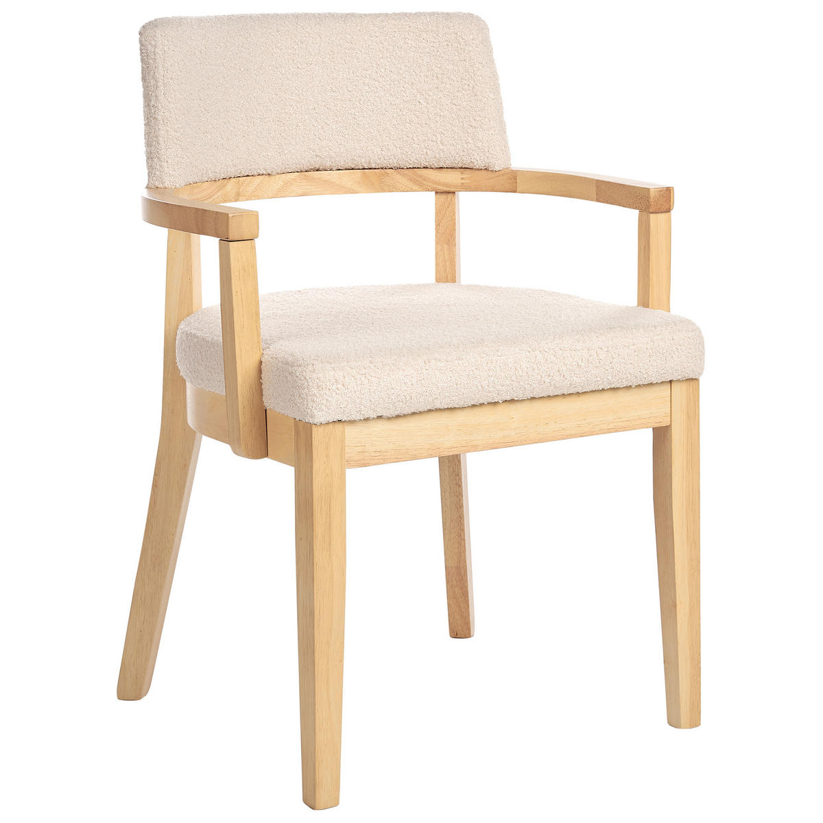 ESSZIMMERSTUHL 2er-Set Bouclé Hellbeige Dalbo - Beige, Textil (59/82/56cm) - Beliani